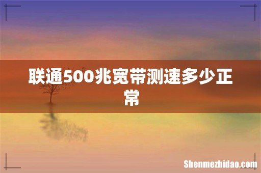联通500兆宽带测速多少正常