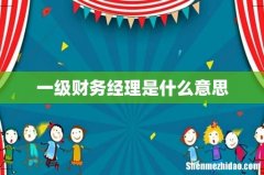 一级财务经理是什么意思