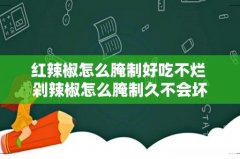 红辣椒怎么腌制好吃不烂 剁辣椒怎么腌制久不会坏