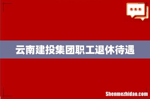 云南建投集团职工退休待遇