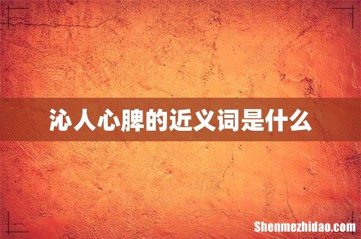 沁人心脾的近义词是什么