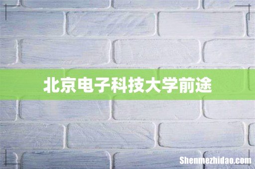 北京电子科技大学前途
