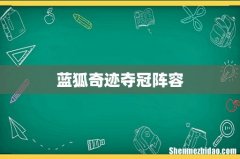 蓝狐奇迹夺冠阵容