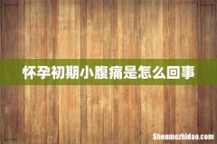怀孕初期小腹痛是怎么回事