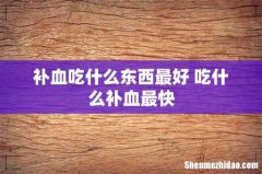 补血吃什么东西最好 吃什么补血最快