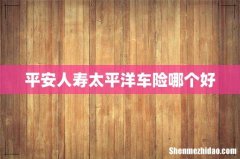 平安人寿太平洋车险哪个好