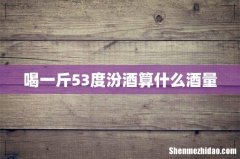 喝一斤53度汾酒算什么酒量