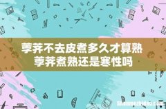 荸荠不去皮煮多久才算熟 荸荠煮熟还是寒性吗