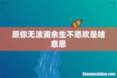 愿你无波澜余生不悲欢是啥意思