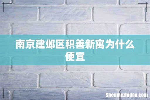 南京建邺区积善新寓为什么便宜