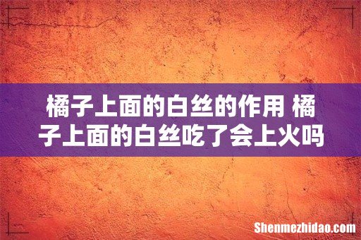 橘子上面的白丝的作用 橘子上面的白丝吃了会上火吗