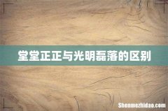 堂堂正正与光明磊落的区别