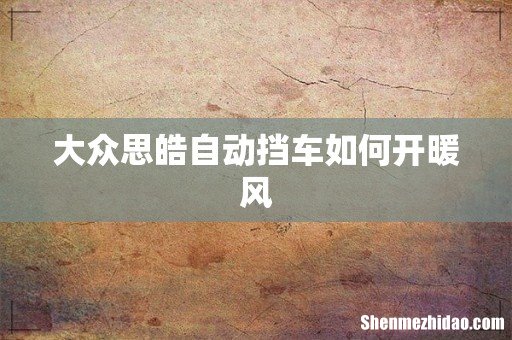 大众思皓自动挡车如何开暖风