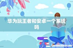 华为玩王者和安卓一个系统吗