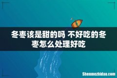 冬枣该是甜的吗 不好吃的冬枣怎么处理好吃