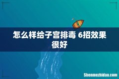 怎么样给子宫排毒 6招效果很好