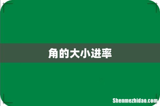 角的大小进率