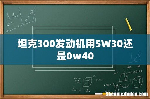 坦克300发动机用5W30还是0w40