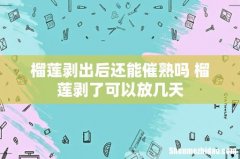 榴莲剥出后还能催熟吗 榴莲剥了可以放几天