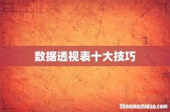 数据透视表十大技巧