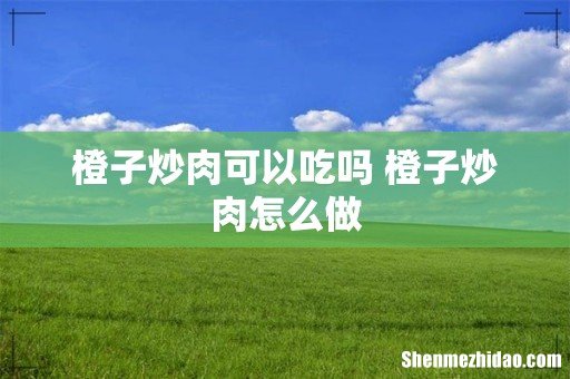 橙子炒肉可以吃吗 橙子炒肉怎么做