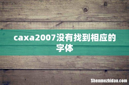 caxa2007没有找到相应的字体