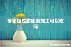 冬枣经过甜密素加工可以吃吗