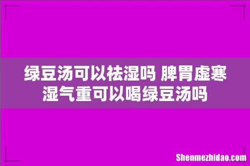 绿豆汤可以祛湿吗 脾胃虚寒湿气重可以喝绿豆汤吗