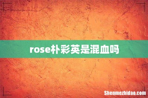rose朴彩英是混血吗