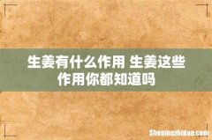 生姜有什么作用 生姜这些作用你都知道吗