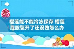 榴莲能不能冷冻保存 榴莲屁股裂开了还没熟怎么办