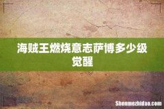 海贼王燃烧意志萨博多少级觉醒