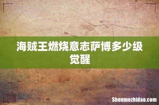 海贼王燃烧意志萨博多少级觉醒