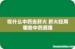 吃什么中药去肝火 肝火旺用哪些中药调理