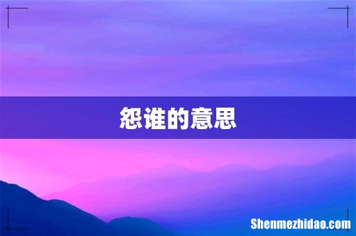 怨谁的意思