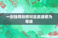 一剑独尊剑修对应武道修为等级