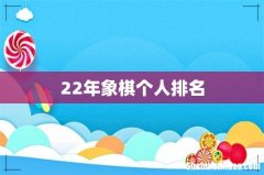 22年象棋个人排名