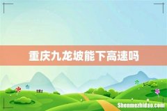 重庆九龙坡能下高速吗