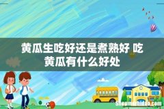 黄瓜生吃好还是煮熟好 吃黄瓜有什么好处