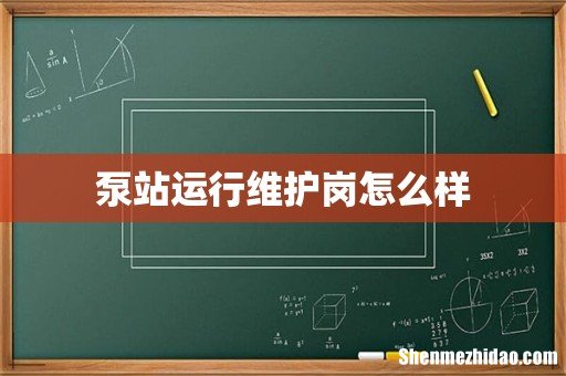 泵站运行维护岗怎么样