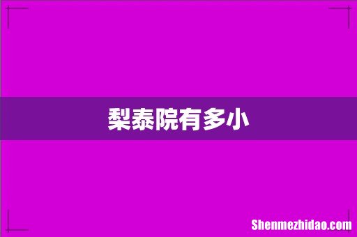 梨泰院有多小