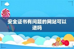 安全证书有问题的网站可以进吗