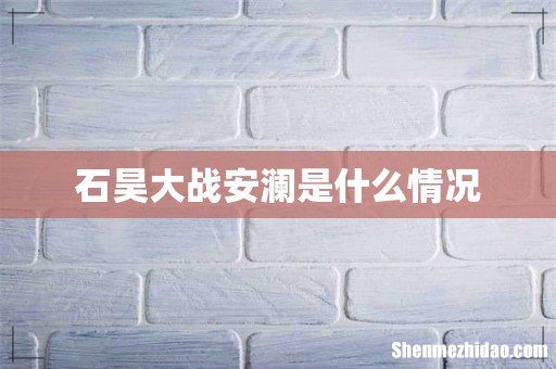 石昊大战安澜是什么情况