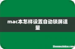 mac本怎样设置自动锁屏适量