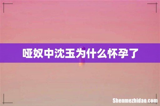 哑奴中沈玉为什么怀孕了