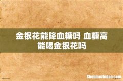 金银花能降血糖吗 血糖高能喝金银花吗