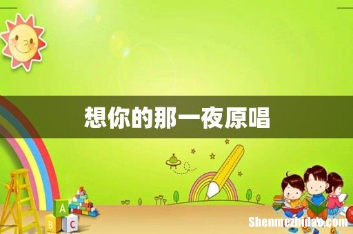 想你的那一夜原唱