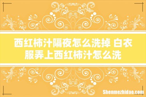 西红柿汁隔夜怎么洗掉 白衣服弄上西红柿汁怎么洗