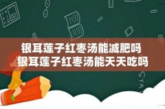 银耳莲子红枣汤能减肥吗 银耳莲子红枣汤能天天吃吗
