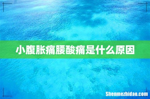 小腹胀痛腰酸痛是什么原因